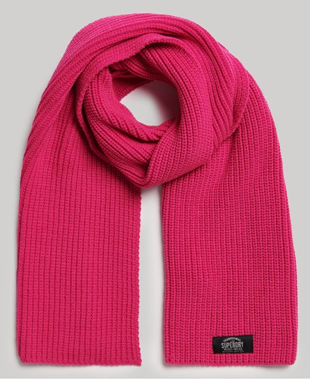 Superdry Women’s Classic Knit Scarf Pink / Pink Peacock - Size: 1SIZE