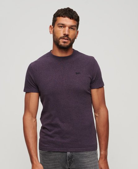 Superdry Men’s Organic Cotton Essential Small Logo T-Shirt Purple / Rich Purple Marl - Size: S