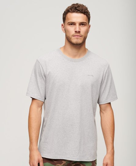 Superdry Men’s Loose Fit Vintage Mark T-Shirt, Grey, Size: XXL
