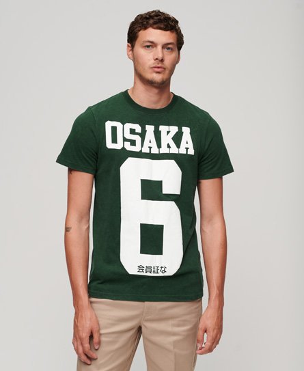 Superdry Men’s Osaka 6 Puff Print T-Shirt Green / Enamel Green - Size: XL