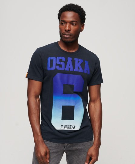 Superdry Men’s Osaka 6 Cali Standard T-Shirt Navy / Eclipse Navy - Size: Xxl