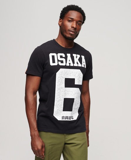 Superdry Men’s Osaka 6 Vintage Standard T-Shirt Black / Jet Black - Size: L
