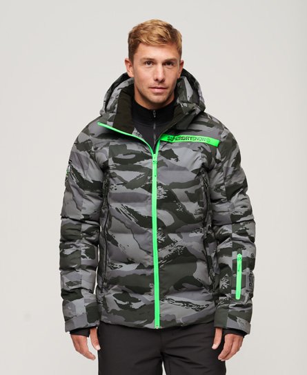 Superdry Men’s Sport Ski Radar Pro Puffer Jacket Dark Grey / Dark Grey Tiger Camo - Size: S