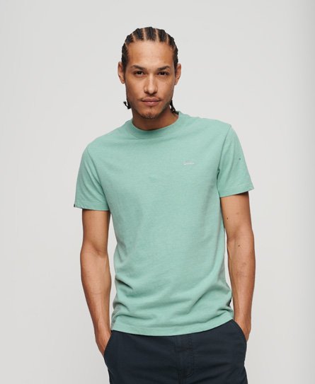 Superdry Men’s Organic Cotton Essential Small Logo T-Shirt Turquoise / Sage Marl - Size: Xxl