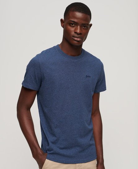 Superdry Men’s Organic Cotton Essential Small Logo T-Shirt Blue / Bright Blue Marl - Size: L
