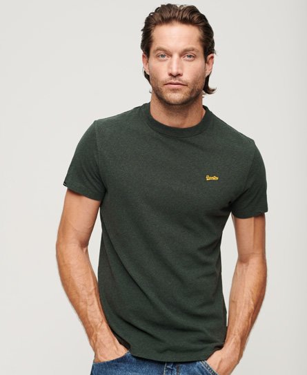 Superdry Men’s Organic Cotton Essential Small Logo T-Shirt Green / Campus Green Grit - Size: XL