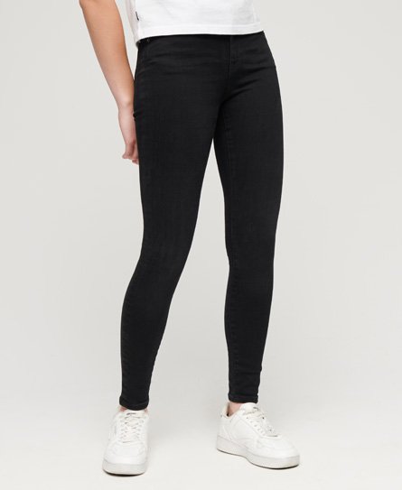 Superdry Women’s Women’s Cotton High Rise Skinny Denim Jeans Black / Black Rinse Organic - Size: 28/30