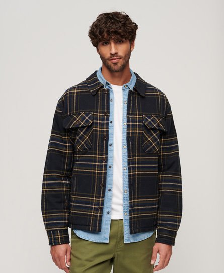 Superdry Men’s Surplus Check Jacket Navy / Navy Check - Size: S