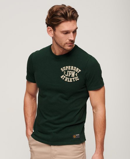 Superdry Men’s Vintage Athletic Short Sleeve T-Shirt Green / Enamel Green - Size: S