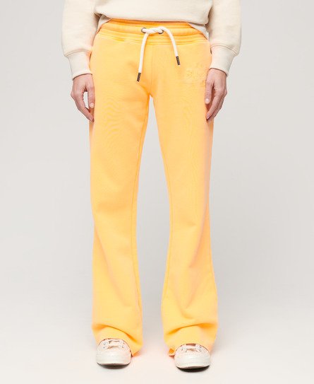 Superdry Women’s Neon Vintage Logo Low Rise Flare Joggers Orange / Pop Orange - Size: 10