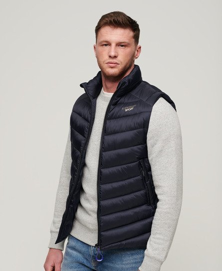 Superdry Men’s Non-Hooded Fuji Padded Gilet Navy / Eclipse Navy - Size: M