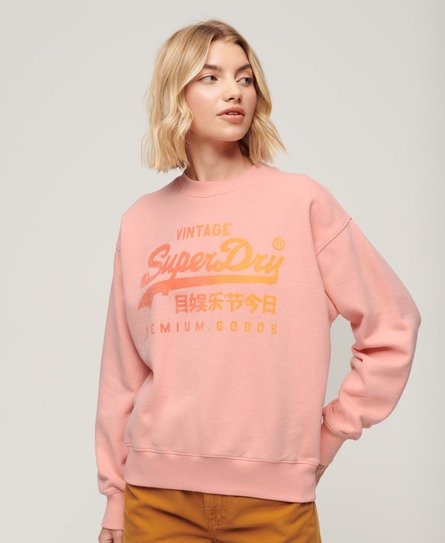 Superdry Women’s Tonal Loose Sweatshirt Pink / Peach Pink Marl - Size: 10
