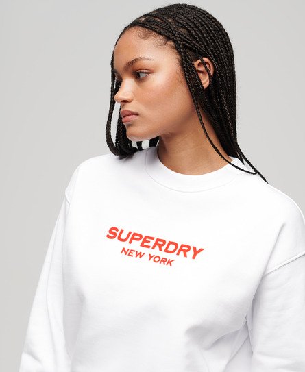 Superdry Women’s Sport Luxe Crew Sweatshirt White / Brilliant White - Size: 12