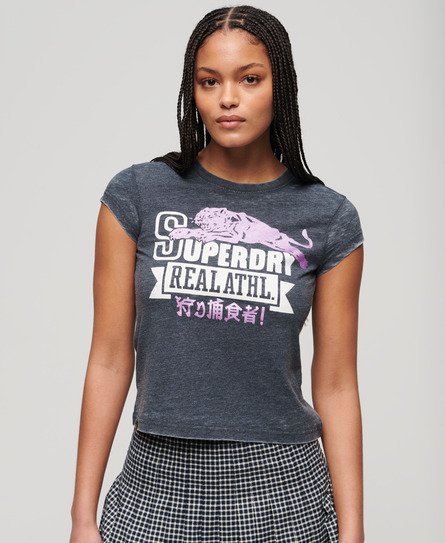 Superdry Women’s Varsity Burnout T-Shirt Navy / Eclipse Navy - Size: 16
