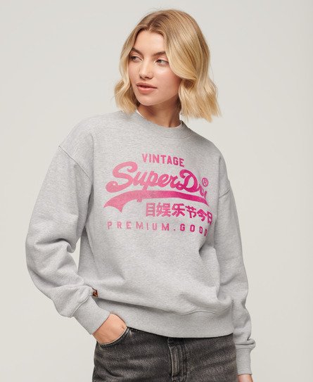 Superdry Women’s Tonal Loose Sweatshirt Grey / Flake Grey Marl - Size: 8