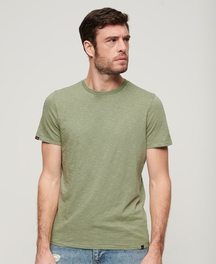 Superdry Men’s Crew Neck Slub Short Sleeved T-shirt Green / Sea Spray Green - Size: L
