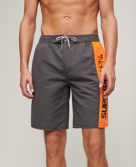 Superdry Men’s Sportswear Logo 19Inch Recycled Boardshorts Dark Grey / Charcoal - Size: L