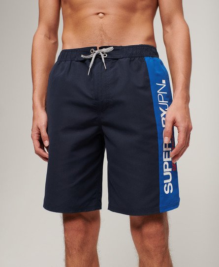 Superdry Men’s Sportswear Logo 19Inch Recycled Boardshorts Navy / Richest Navy - Size: XL