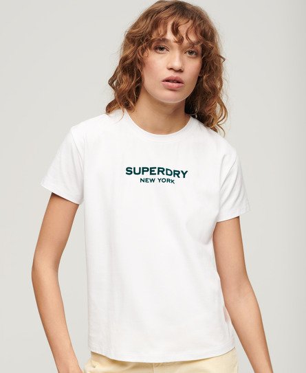 Superdry Women’s Sport Luxe Graphic T-Shirt White / Brilliant White - Size: 12