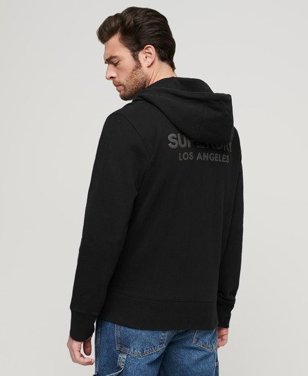 Superdry Men’s Luxury Sport Loose Zip Hoodie Black - Size: XL