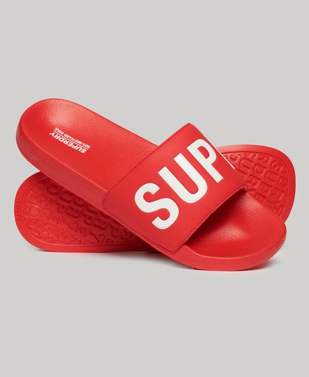 Superdry Men’s Vegan Core Pool Sliders Red / Apple Red/optic - Size: 10-11