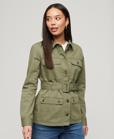 Superdry Women’s Cotton Belted Safari Jacket Khaki / Wild Khaki - Size: 8