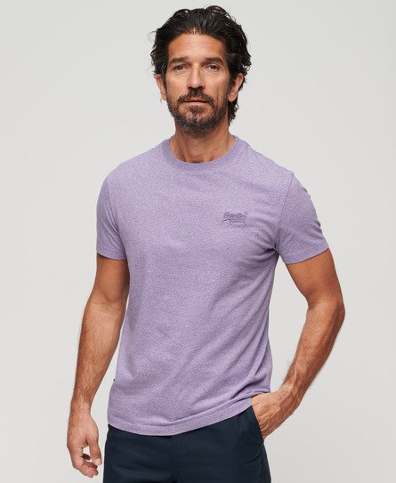 Superdry Men’s Organic Cotton Essential Logo T-Shirt Purple / Iris Purple Marl - Size: Xxxl