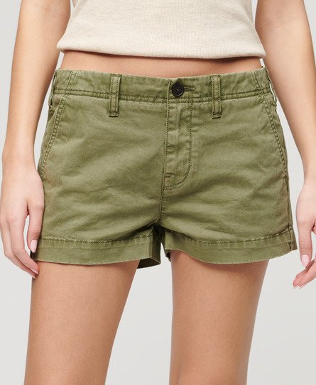 Superdry Women’s Chino Hot Shorts Green / Olive Khaki - Size: 16