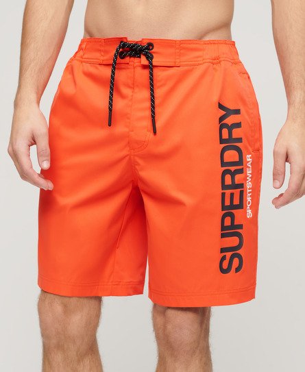 Superdry Men’s Sportswear Recycled Board Shorts Orange - Size: XL