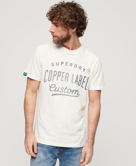Superdry Men’s Copper Label Workwear T-Shirt Cream / Cream Slub - Size: Xxxl