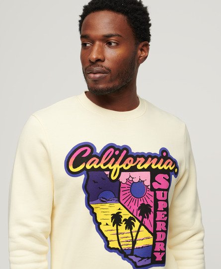 Superdry Men’s Neon Travel Loose Sweatshirt Cream / Urban Cream - Size: Xxl
