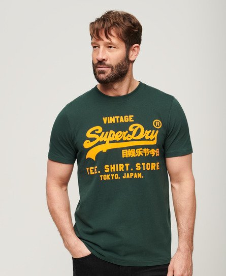 Superdry Men’s Neon Vintage Logo T-Shirt Green / Enamel Green - Size: L