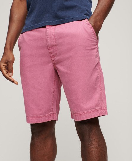 Superdry Men’s Officer Chino Shorts Pink / Washed Pink - Size: 30