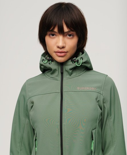 Superdry Women’s Hooded Soft Shell Trekker Jacket Green / Laurel Khaki - Size: 14