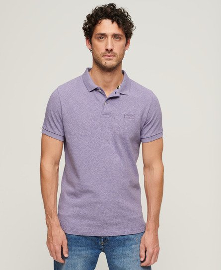 Superdry Men’s Classic Pique Polo Shirt Purple / Iris Purple Marl - Size: L