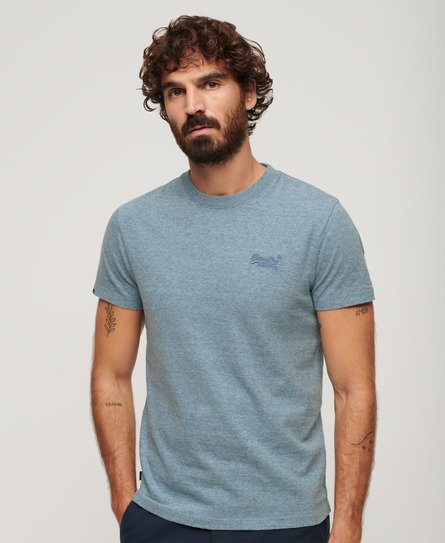 Superdry Men’s Organic Cotton Essential Logo T-Shirt Blue / Desert Sky Blue Grit - Size: L