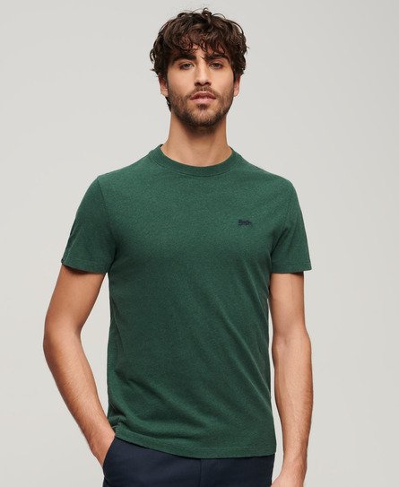 Superdry Men’s Organic Cotton Essential Small Logo T-Shirt Green / Buck Green Marl - Size: Xxl