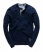 dark navy/ecru emb