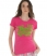 PUNK PINK/FLURO GREEN Superdry Warrior Flock T-shirt