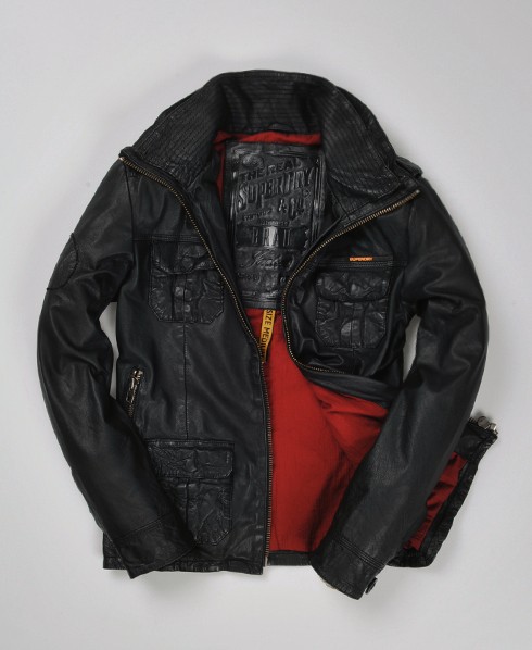 Superdry Veste en cuir Brad