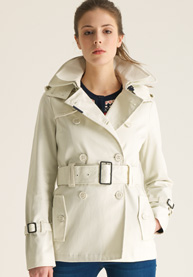 Cropped Hooded Raincoat
