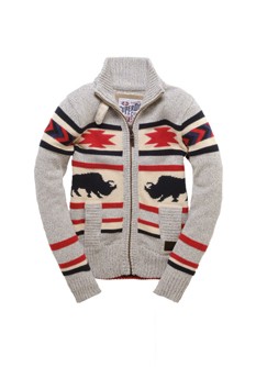 Bison Zip Through Knit