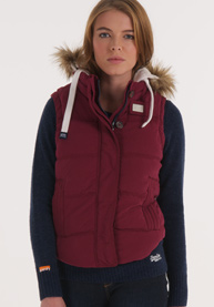 University bodywarmer met capuchon
