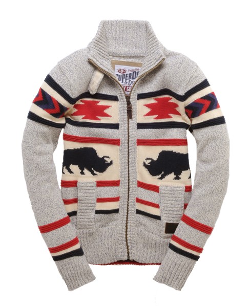 Superdry Bison Zip Through Knit