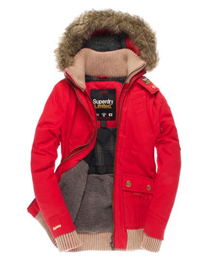 Womens - Alpine Bomber Jacket in Red | Superdry