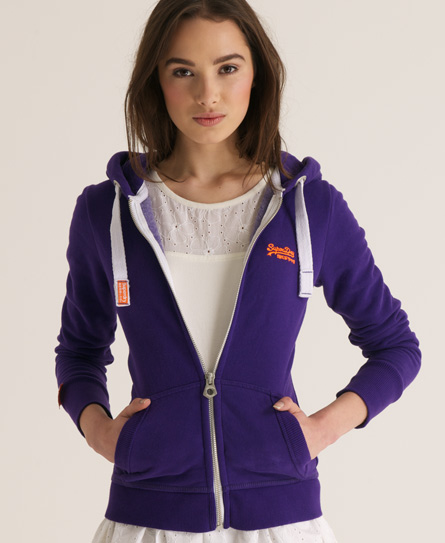 Womens - Orange Label Zip Hoodie in Polo Purple Marl / Fluro