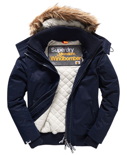 Superdry Microfibre Fur Hooded Windbomber Jacket