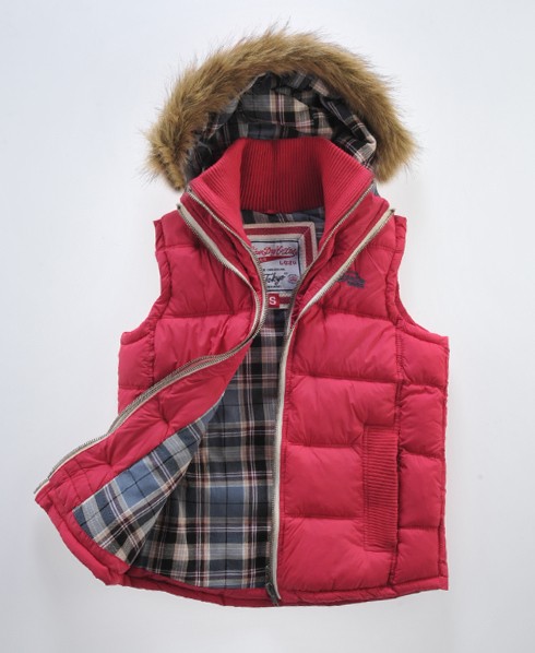 Superdry Leichte Weste mit Fellkapuze