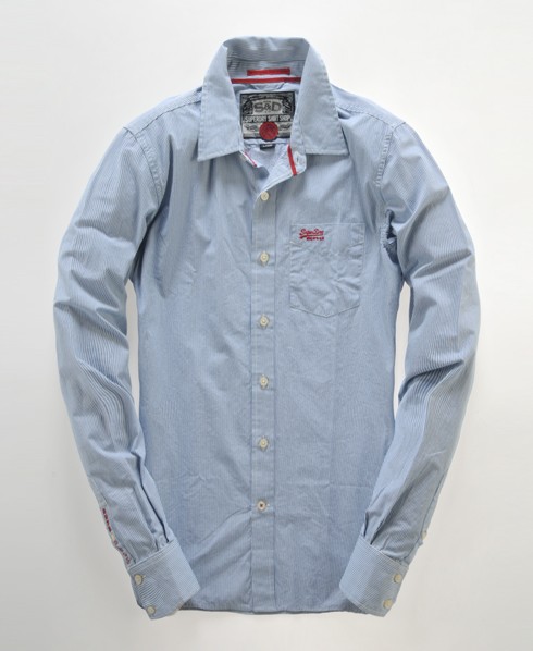Superdry Chemise habillée Premium bleue