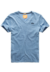 Vintage T-shirt met brede V-hals